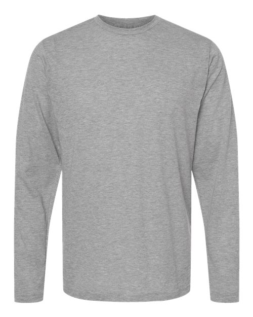 Unisex Poly-Rich Long Sleeve T-Shirt - Heather Grey Front