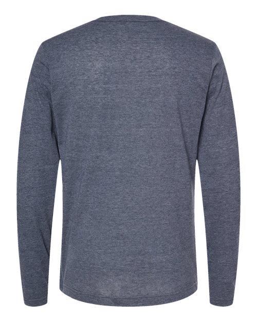 Unisex Poly-Rich Long Sleeve T-Shirt - Heather Navy Back