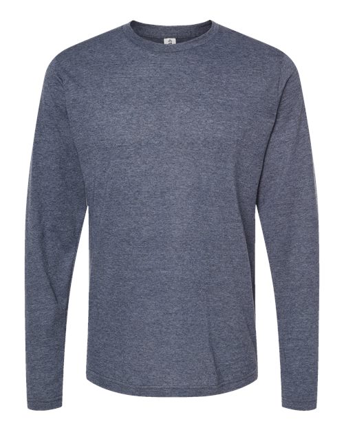 Unisex Poly-Rich Long Sleeve T-Shirt - Heather Navy Front