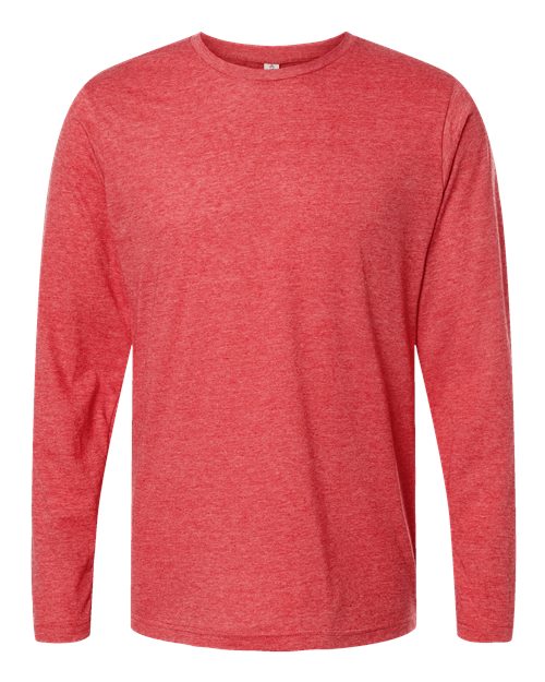 Unisex Poly-Rich Long Sleeve T-Shirt - Heather Red Front