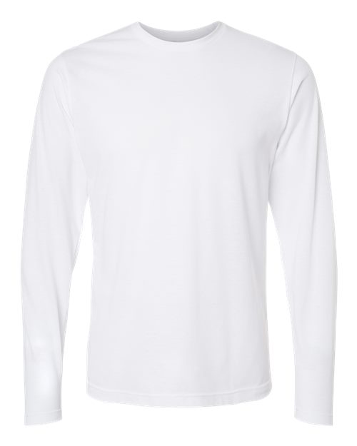 Unisex Poly-Rich Long Sleeve T-Shirt - White Front