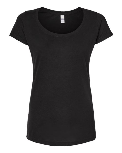 Women's Poly-Rich Scoop Neck T-Shirt - Black Front