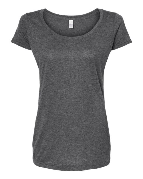 Women's Poly-Rich Scoop Neck T-Shirt - Heather Charcoal Front
