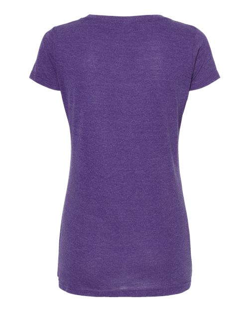 Women's Poly-Rich Scoop Neck T-Shirt - Heather Purple Back