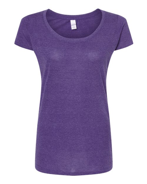 Women's Poly-Rich Scoop Neck T-Shirt - Heather Purple Front