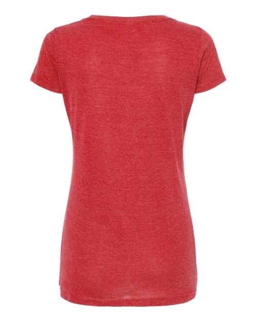 Women's Poly-Rich Scoop Neck T-Shirt - Heather Red Back