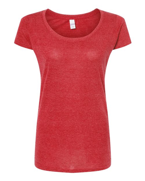 Women's Poly-Rich Scoop Neck T-Shirt - Heather Red Front