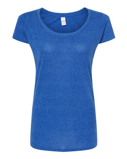Women's Poly-Rich Scoop Neck T-Shirt - Heather Royal Front