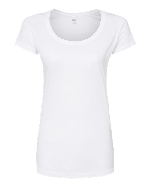 Women's Poly-Rich Scoop Neck T-Shirt - White Front