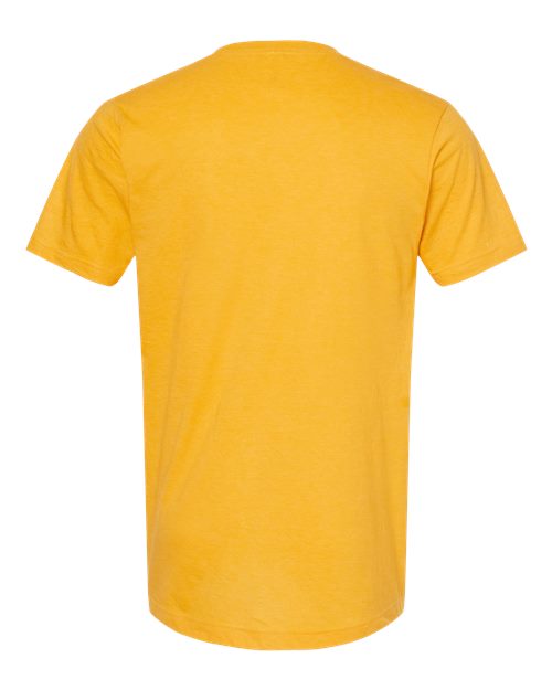 Unisex Fine Jersey T-Shirt - Heather Mellow Yellow Back