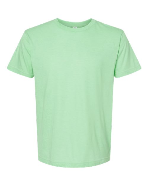 Unisex Fine Jersey T-Shirt - Heather Neo Mint Front