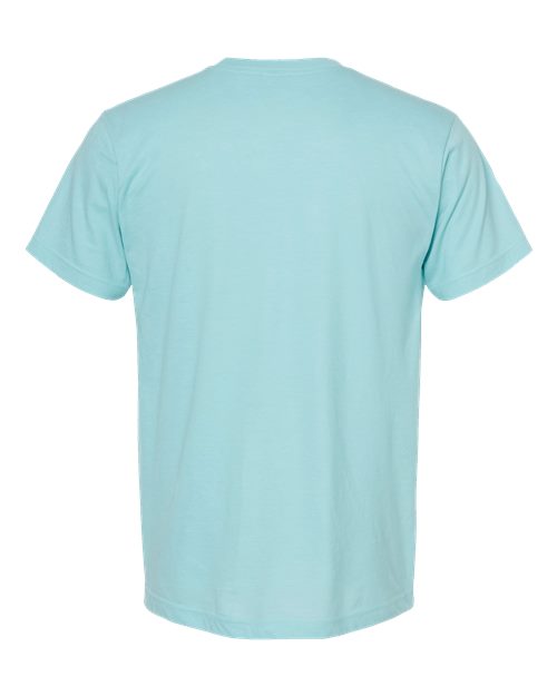 Unisex Fine Jersey T-Shirt - Heather Purist Blue Back