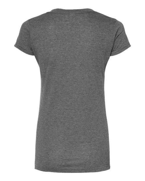 Women's Poly-Rich V-Neck T-Shirt - Heather Charcoal Back
