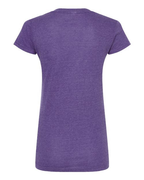 Women's Poly-Rich V-Neck T-Shirt - Heather Purple Back