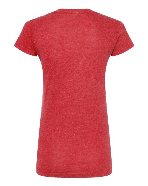 Women's Poly-Rich V-Neck T-Shirt - Heather Red Back