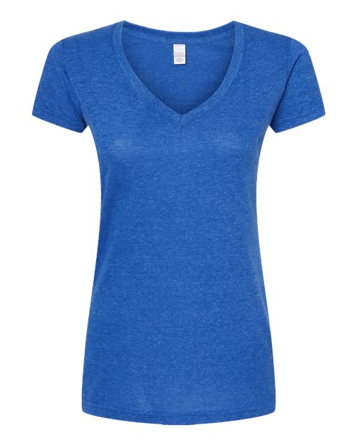 Women's Poly-Rich V-Neck T-Shirt - Heather Royal Front