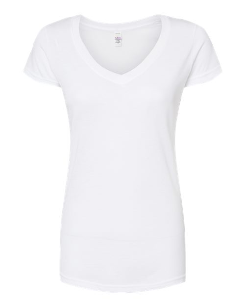 Women's Poly-Rich V-Neck T-Shirt - White Front