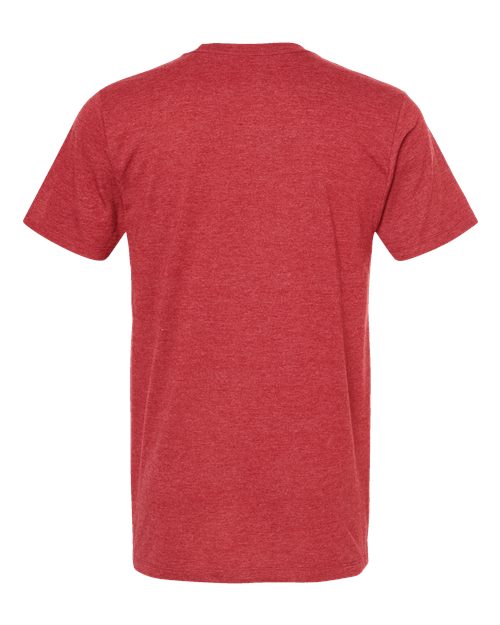 Men's Premium Cotton Blend T-Shirt - Red Heather Back