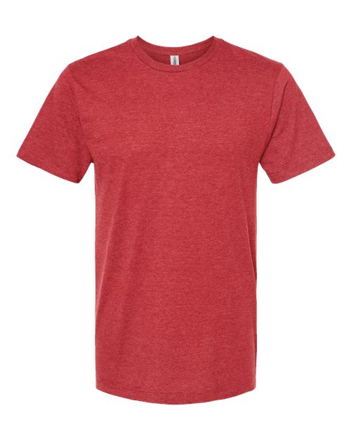 Men's Premium Cotton Blend T-Shirt - Red Heather Front