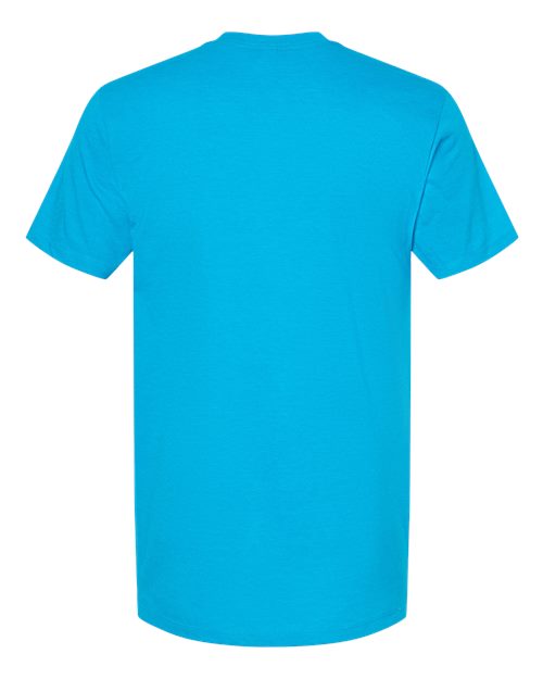 Men's Premium Cotton Blend T-Shirt - Turquoise Heather Back