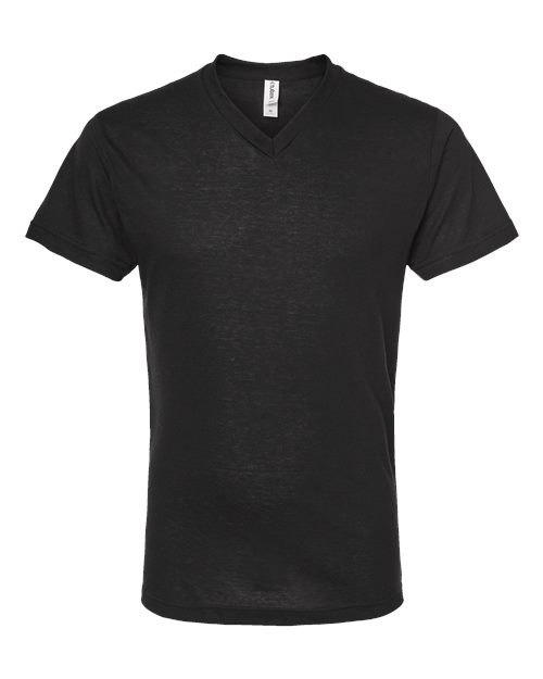 Men's Poly-Rich V-Neck T-Shirt - Black Front