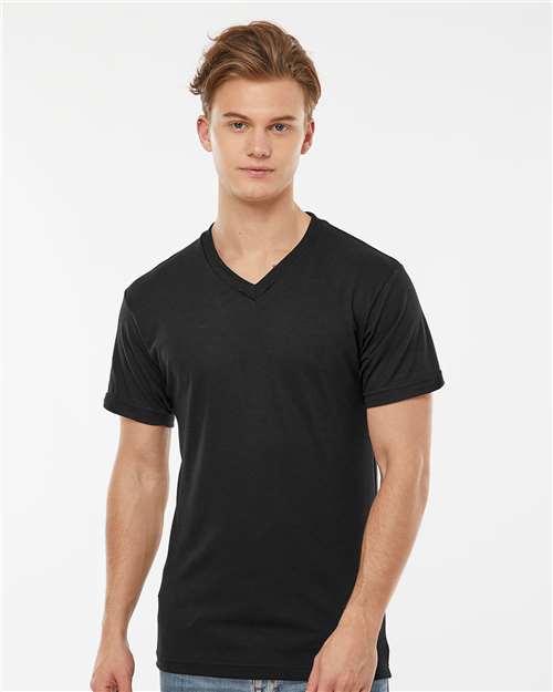 Tultex Men's Poly-Rich V-Neck T-Shirt - Model Front