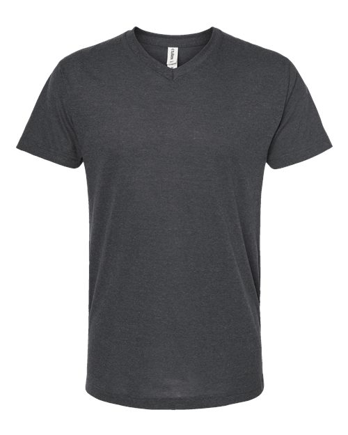 Men's Poly-Rich V-Neck T-Shirt - Heather Charcoal Front