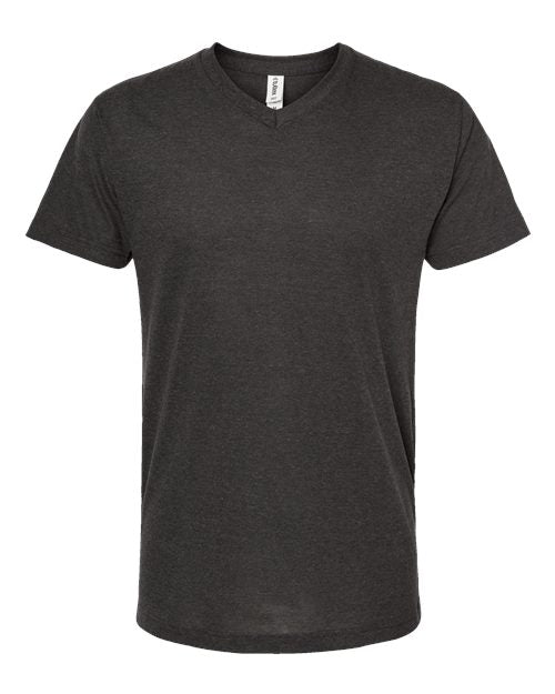 Tultex Men's Poly-Rich V-Neck T-Shirt - Heather Graphite Front