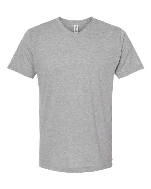 Men's Poly-Rich V-Neck T-Shirt - Heather Grey Front