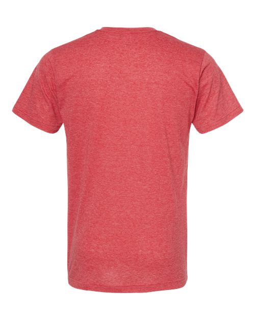 Men's Poly-Rich V-Neck T-Shirt - Heather Red Back