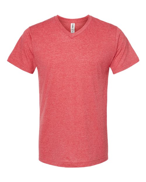 Men's Poly-Rich V-Neck T-Shirt - Heather Red Front