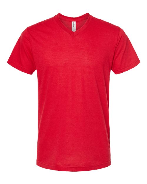 Men's Poly-Rich V-Neck T-Shirt - Red Front
