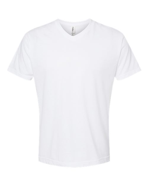 Men's Poly-Rich V-Neck T-Shirt - White Front