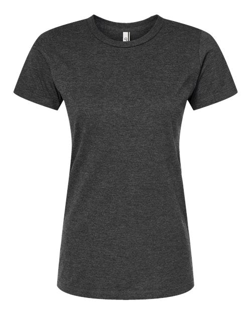 Women's Premium Cotton Blend T-Shirt - Black Heather Front
