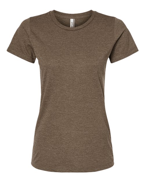 Women's Premium Cotton Blend T-Shirt - Brown Heather Front