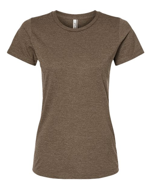 Tultex Women's Premium Cotton Blend T-Shirt - Brown Heather Front