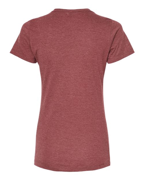 Women's Premium Cotton Blend T-Shirt - Burgundy Heather Back