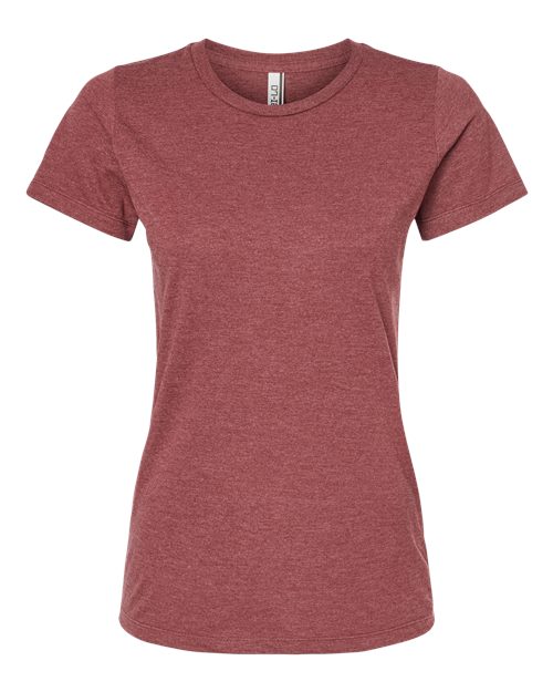 Women's Premium Cotton Blend T-Shirt - Burgundy Heather Front