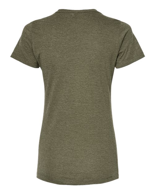 Women's Premium Cotton Blend T-Shirt - Olive Heather Back