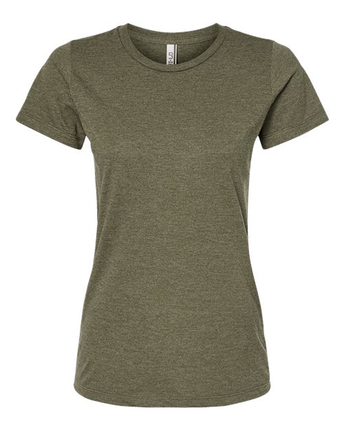 Women's Premium Cotton Blend T-Shirt - Olive Heather Front