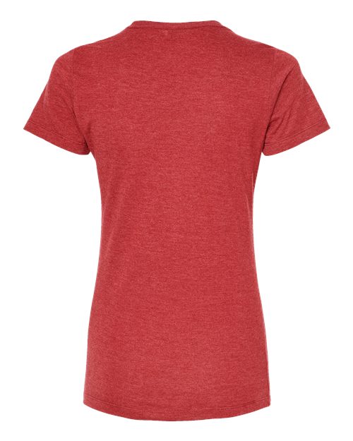 Women's Premium Cotton Blend T-Shirt - Red Heather Back