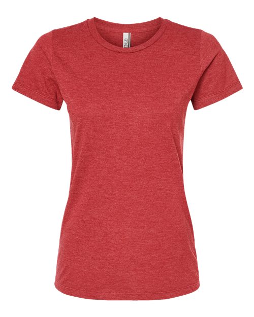 Women's Premium Cotton Blend T-Shirt - Red Heather Front