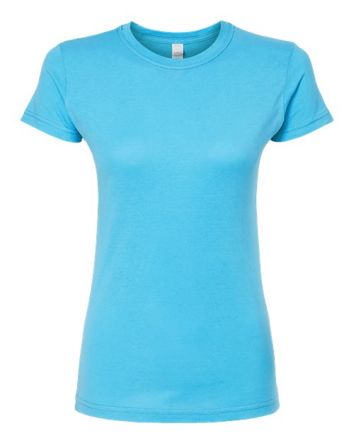 Women's Fine Jersey Slim Fit T-Shirt - Aqua Front