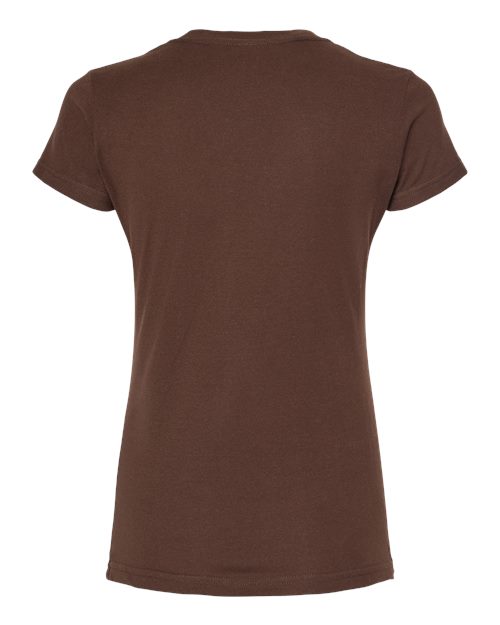 Women's Fine Jersey Slim Fit T-Shirt - Brown Back