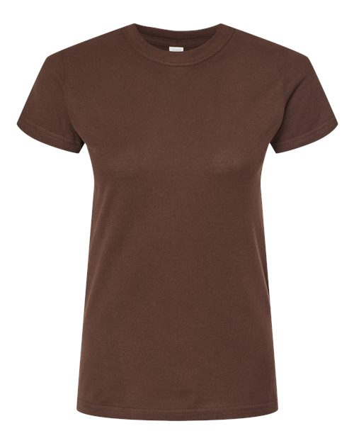 Women's Fine Jersey Slim Fit T-Shirt - Brown Front