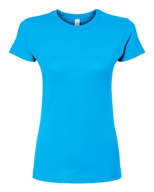 Women's Fine Jersey Slim Fit T-Shirt - Turquoise Front