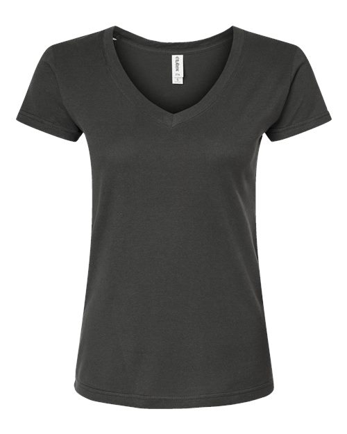 Women's Fine Jersey V-Neck T-Shirt - Charcoal Front