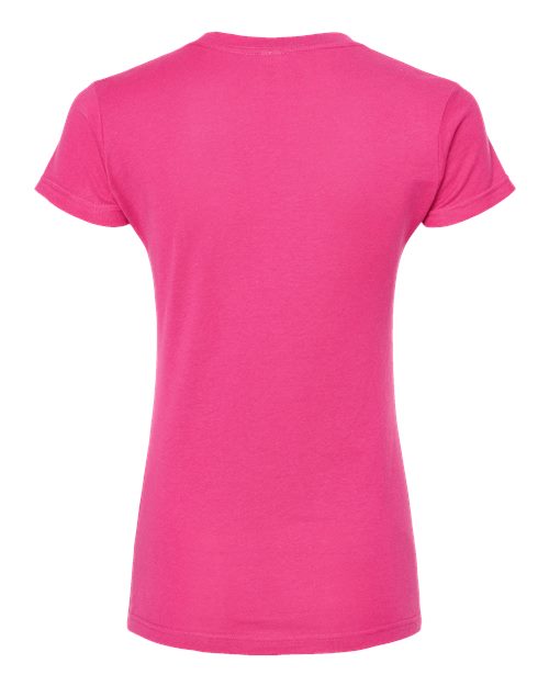 Women's Fine Jersey V-Neck T-Shirt - Fuchsia Back