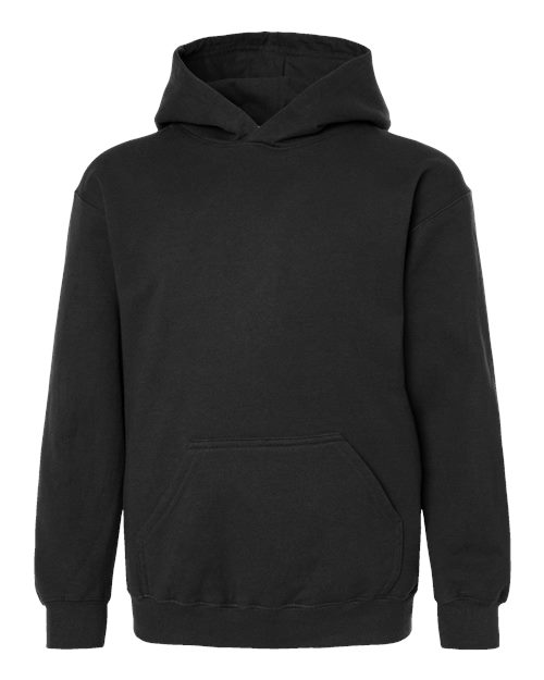 Youth Hooded Sweatshirt - Black Front