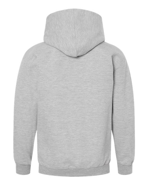 Youth Hooded Sweatshirt - Heather Grey Back